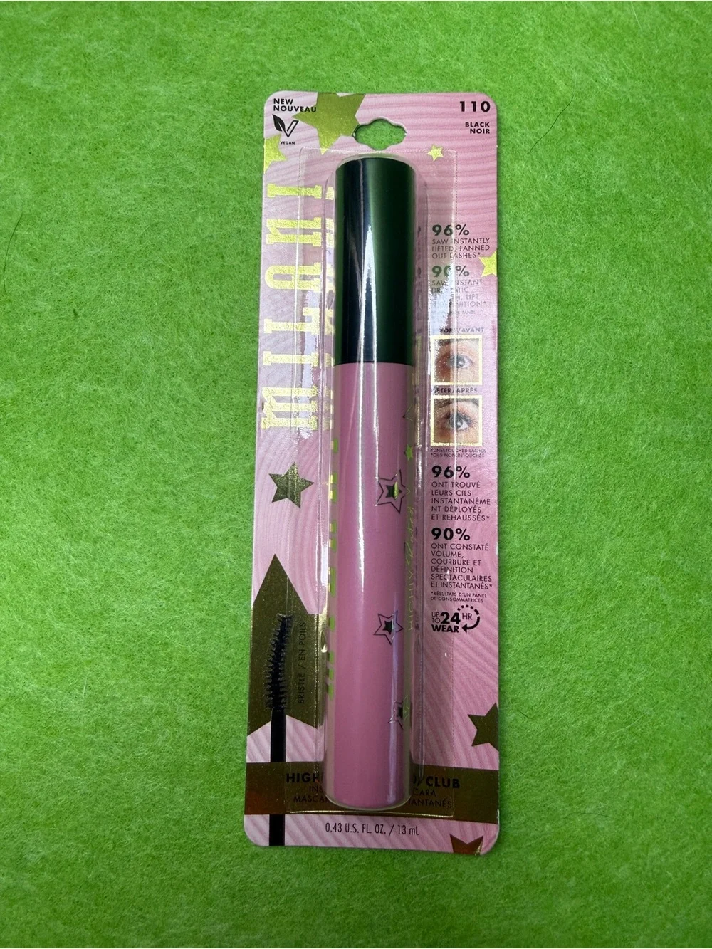 Milani Pink Packaging Mascara with Black Cap — Black Noir 110